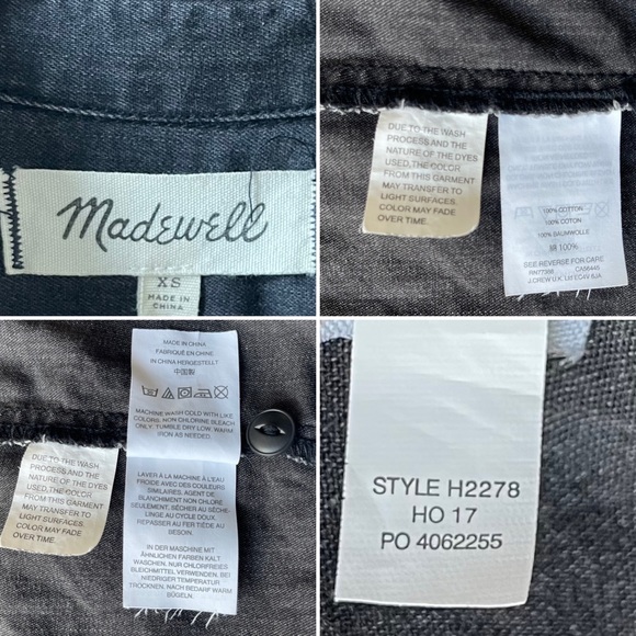 MADEWELL Washed Black Denim Long Sleeve Button Front Shirtdress - Picture 13 of 14